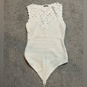 Abercrombie & Fitch Ivory Crochet Lace Top
